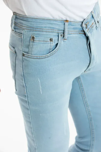 Erkek Açık Mavi Skinny Fit pantolon