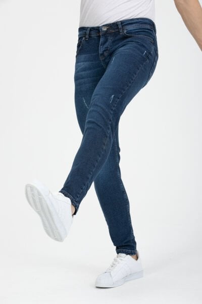 Erkek Pantolon Mavi Skinny Fit Jeans