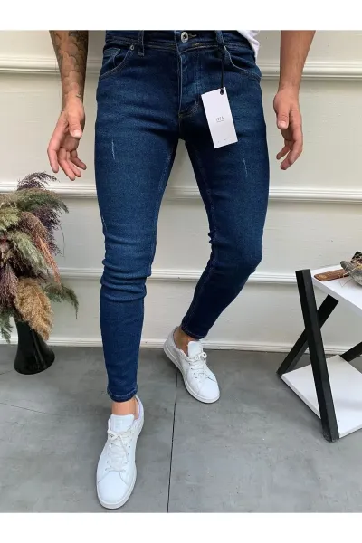 Erkek Mavi Skinny Fit pantolon 33