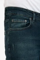 Erkek Yeşil Destroy Skinny Fit Jeans