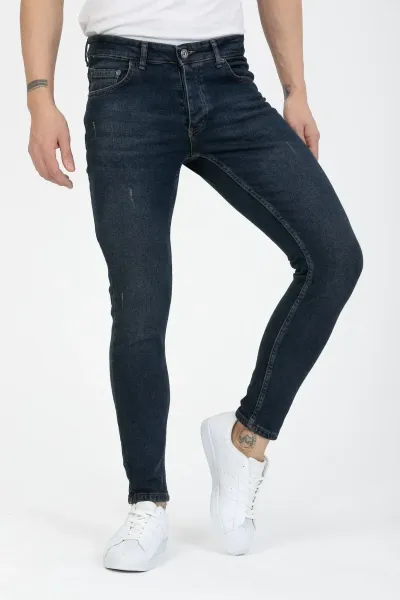 Erkek Kahve Tint Tırnaklı Skinny Fit Jeans