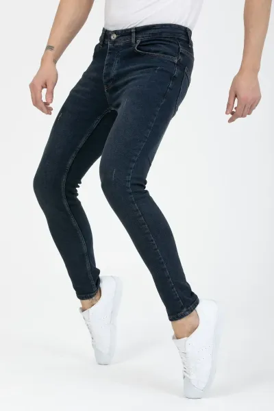 Erkek Kahve Tint Tırnaklı Skinny Fit Jeans