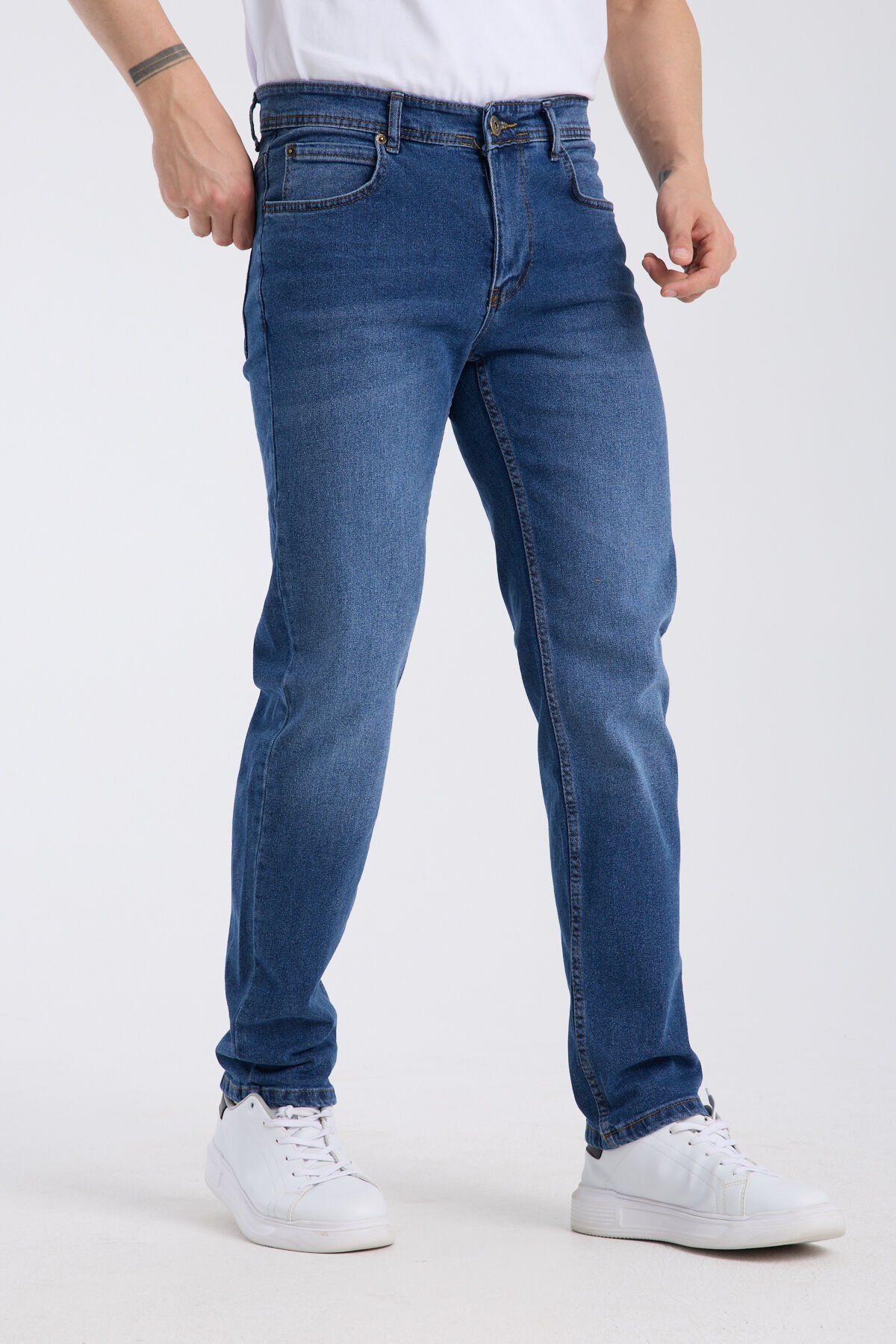 Erkek Pantolon Mavi Regular Fit Jeans