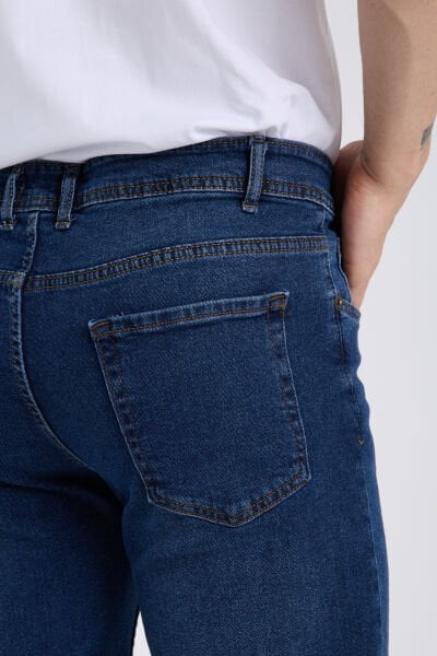 Erkek Pantolon Koyu Mavi Regular Fit Jeans