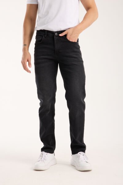 Erkek Kot Pantolon Antrasit Regular Fit Fermuarlı Jeans