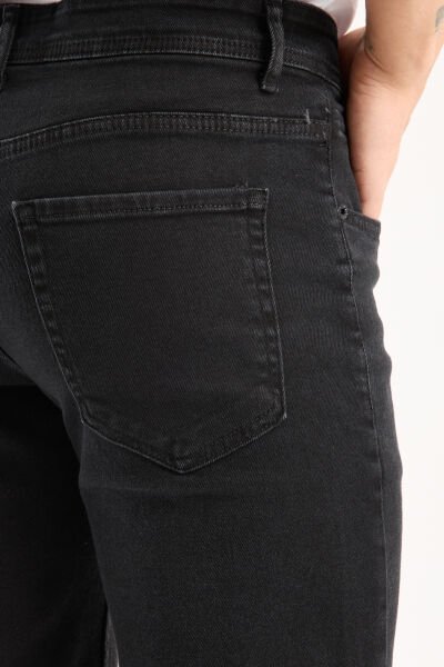 Erkek Kot Pantolon Antrasit Regular Fit Fermuarlı Jeans