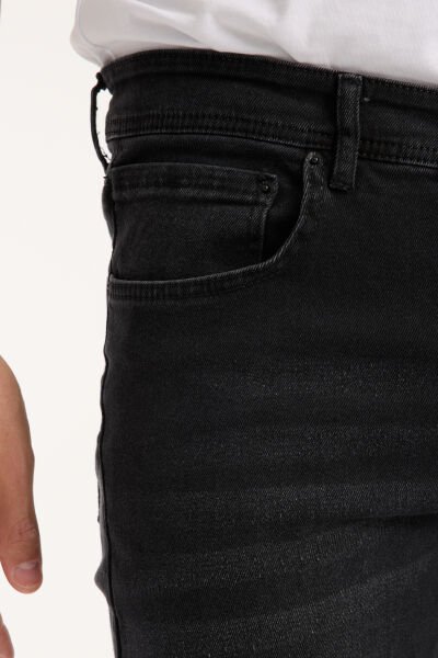 Erkek Kot Pantolon Antrasit Regular Fit Fermuarlı Jeans