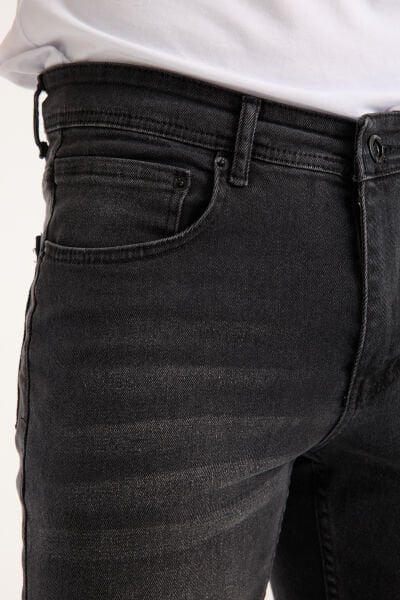 Erkek Kot Pantolon Füme Regular Fit Fermuarlı Jeans